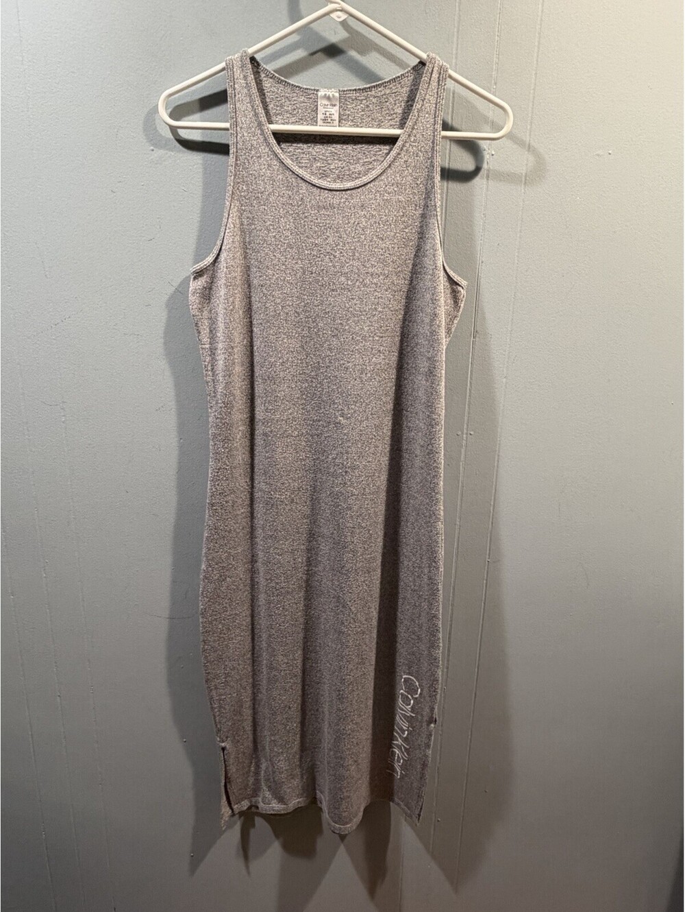 Womens Calvin Klein Sleepwear Sleeveless Long Dress Size Small Gray